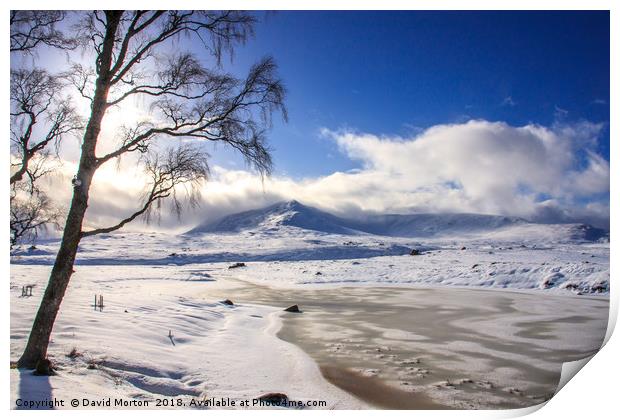 Loch Ossian in Winter Print by David Morton
