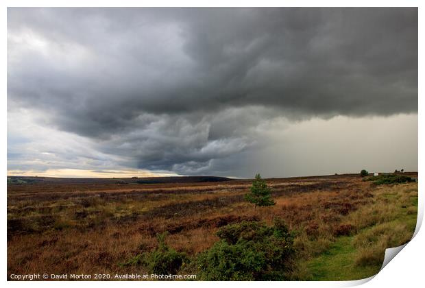 Dark Clouds over the North York Moors Print by David Morton