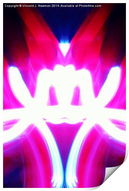 Trying To Find A Balance - Abstract Light Art Print by Vincent J. Newman