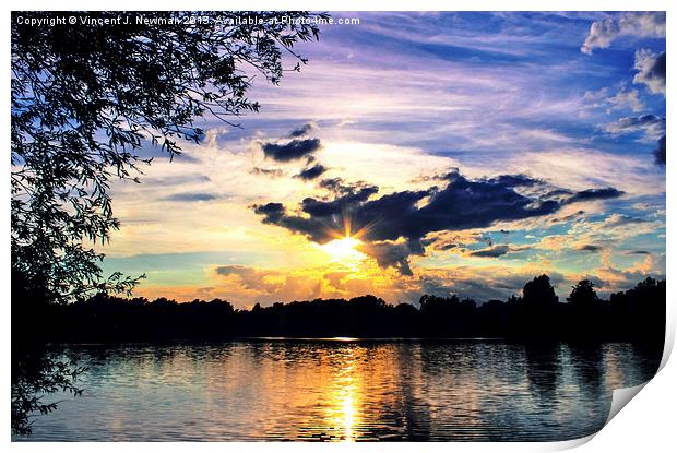   Sunset Over U.E.A Lake Print by Vincent J. Newman