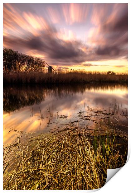 As time passes by at Matham Windmill Print by Steve Hardiman