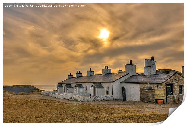 Llanddwyn Island Cottages Print by Mike Janik