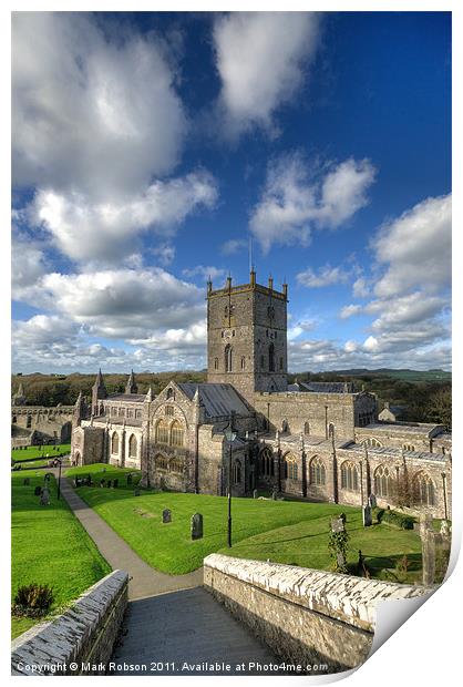 St Davids Cathedral Print by Mark Robson
