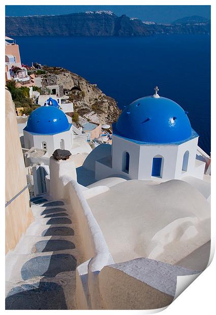 The Churches Of Oia Print by Mark Robson