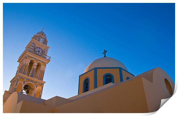 Catholic Cathedral In Fira Print by Mark Robson