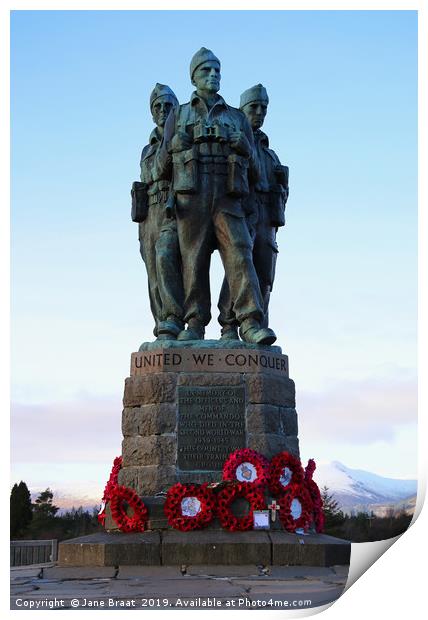 Honouring Allied Troops: The Commando Monument Print by Jane Braat