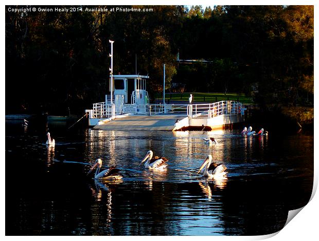 Pelican Ferry Barge Print by Gwion Healy