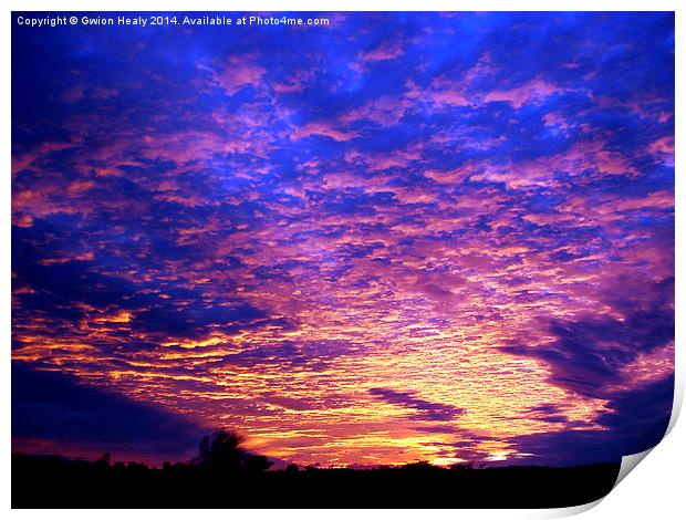 Desert Sundown Sky Print by Gwion Healy
