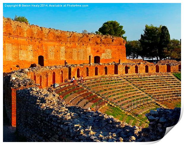 Amphitheatre Taormina Print by Gwion Healy