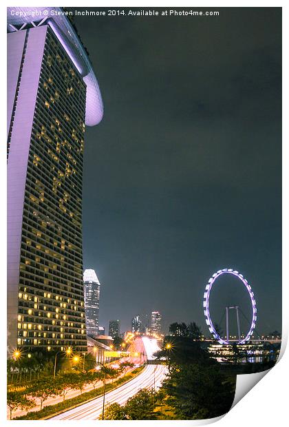singapore skyline Print by Steven Inchmore