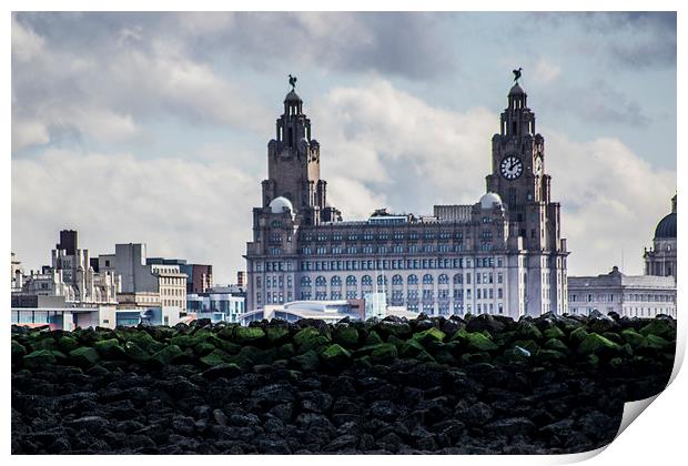 Liverpool Liver buildings Print by Mark  Clair