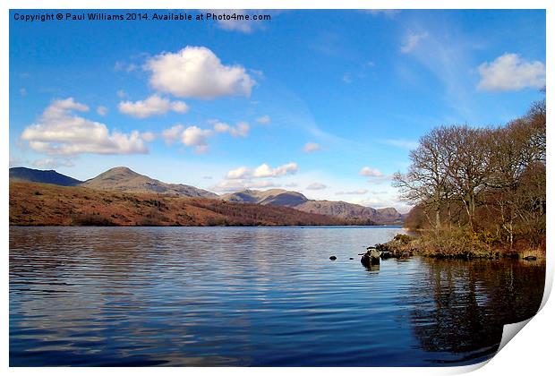Coniston Water, Lake District. Print by Paul Williams