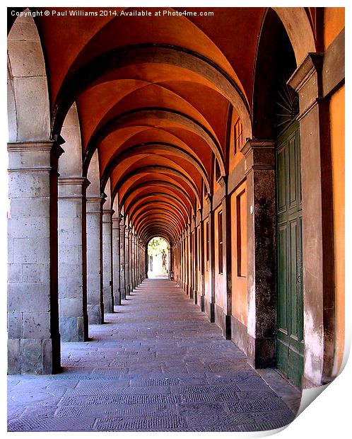 Archways in Bologna Print by Paul Williams