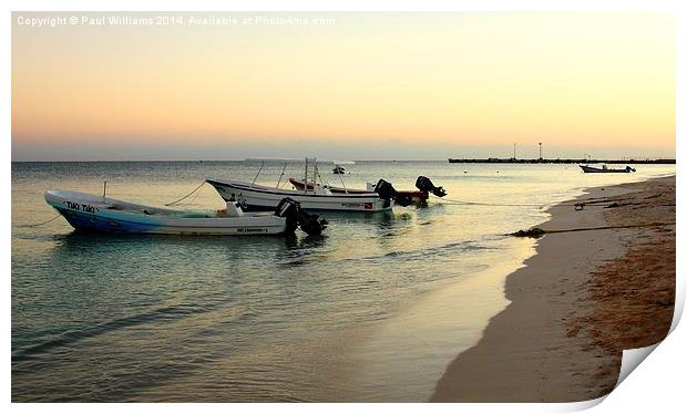 Sunset at Puerto Morelos Print by Paul Williams