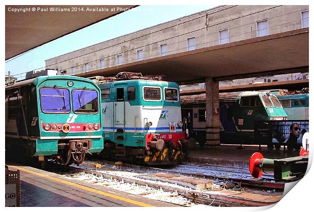 Locomotives at Florence Railway Station Print by Paul Williams