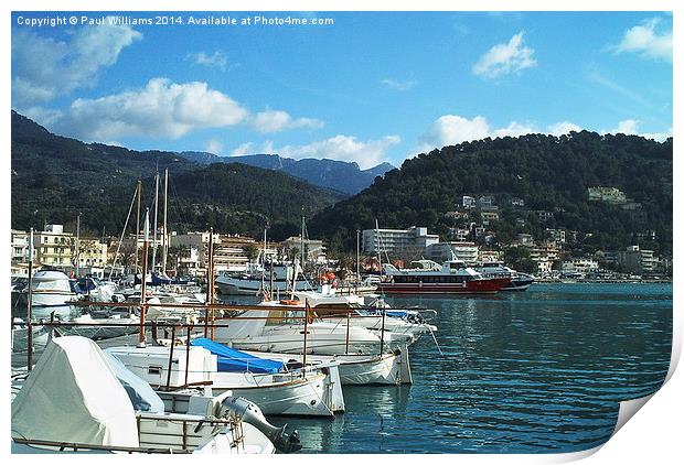 Soller Harbour Mallorca Print by Paul Williams