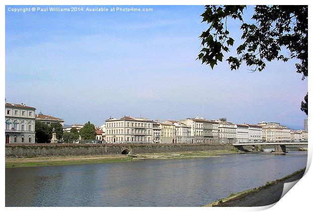 The River Arno in Florence 2 Print by Paul Williams