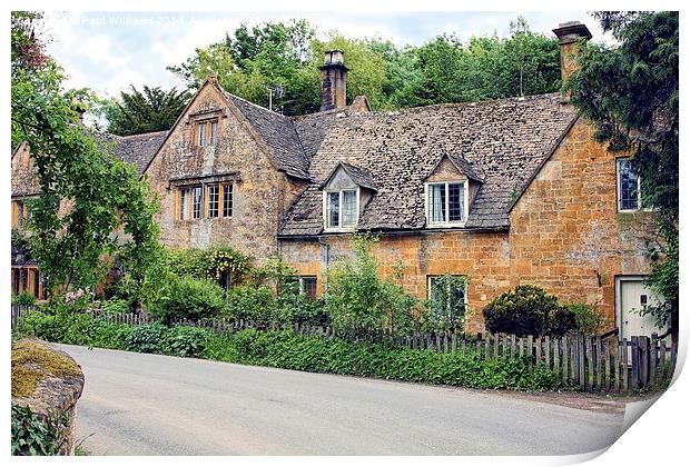  Cottages at Stanway Print by Paul Williams