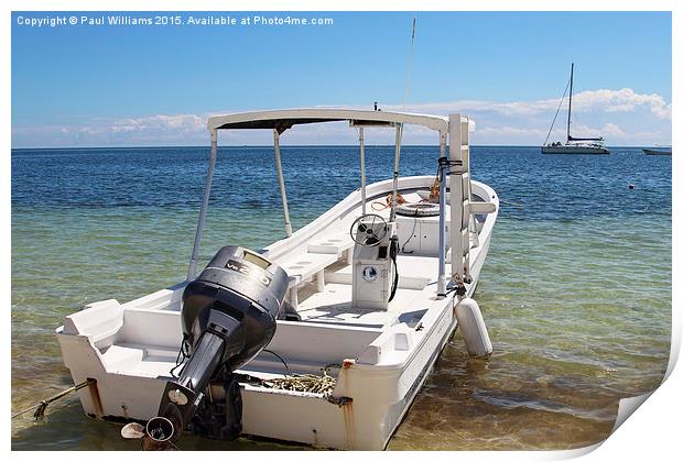  Dive Boat- Puerto Morelos Print by Paul Williams