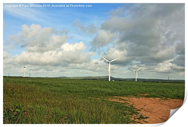  Wind Farm in Cornwall Print by Paul Williams