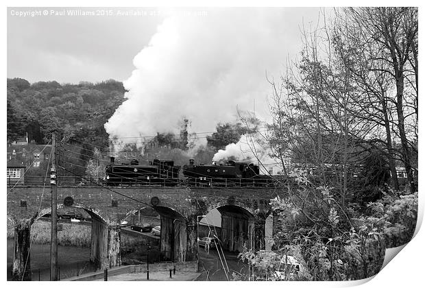  Steam on Coalbrookdale Viaduct Print by Paul Williams