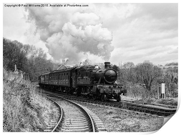  Rainy Day Steam 6 (enhanced monochrome) Print by Paul Williams