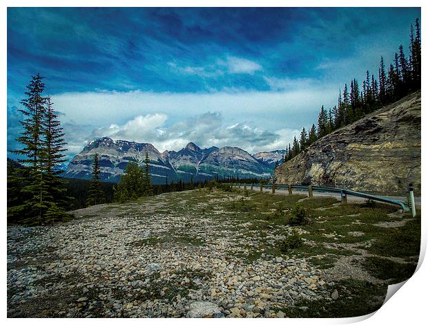 Trans-Canada Highway Rocky Mountains Print by Chris Curry