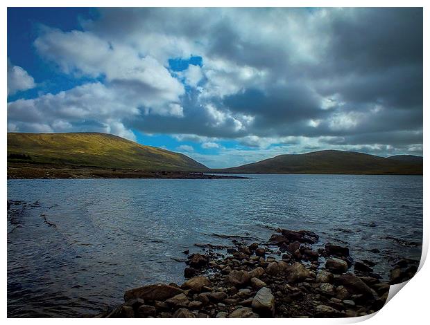 Mourne Mountains Spelga Reservoir Northern Ireland Print by Chris Curry