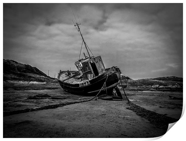  Old Boat Cruit Island Kincasslagh Donegal Ireland Print by Chris Curry