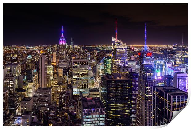 Empire State Building & New York Skyscapers Print by Chris Curry