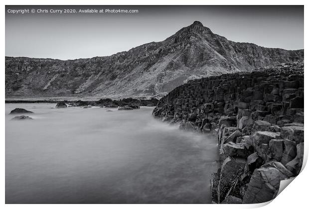 The Giants Causeway Black and White Northern Ireland Landscapes Print by Chris Curry