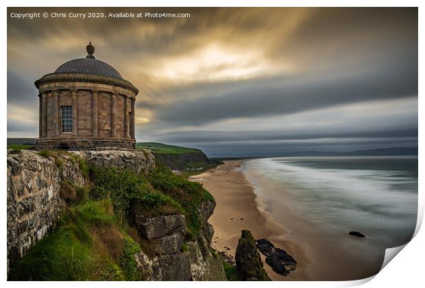 Mussenden Temple Downhill Beach County Derry Londonderry Northern Ireland Landscape Print by Chris Curry