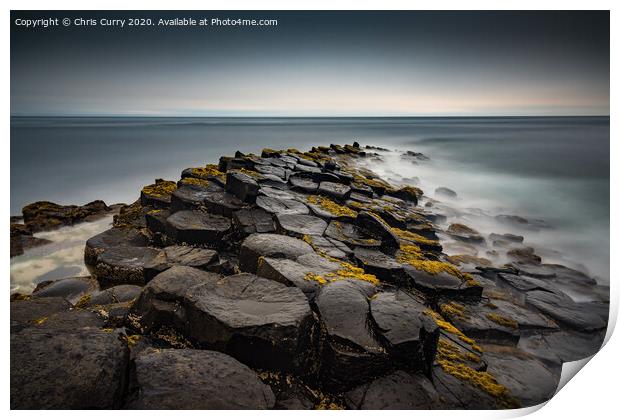 The Giants Causeway Antrim Coast Atlantic Ocean Northern Ireland Print by Chris Curry