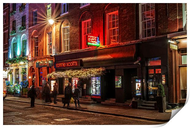 Ronnie Scotts Jazz Club, London Print by Dave Wood