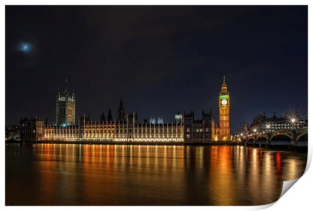 Houses of Parliament, London Print by Dave Wood