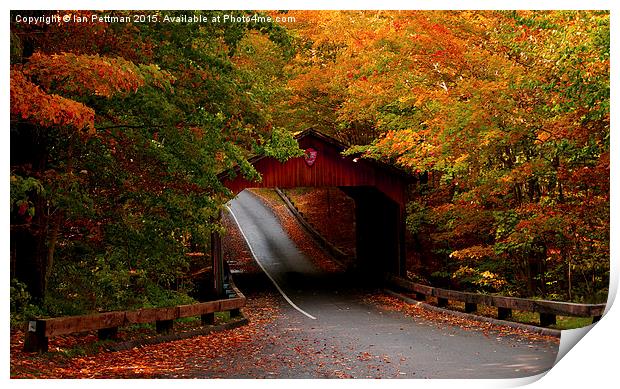  Fall Covered Bridge Print by Ian Pettman