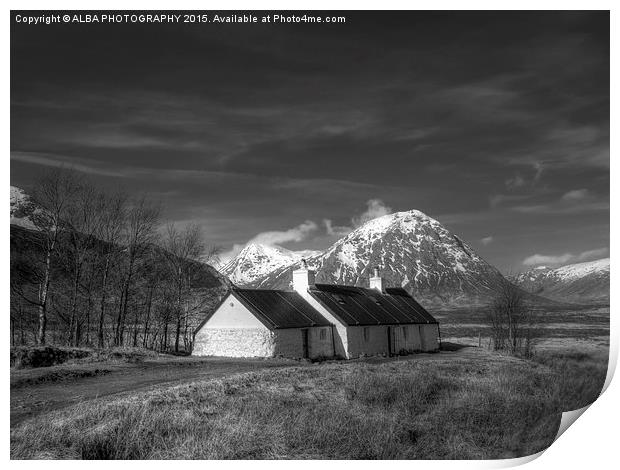  Blackrock Cottage, Glencoe, Scotland Print by ALBA PHOTOGRAPHY
