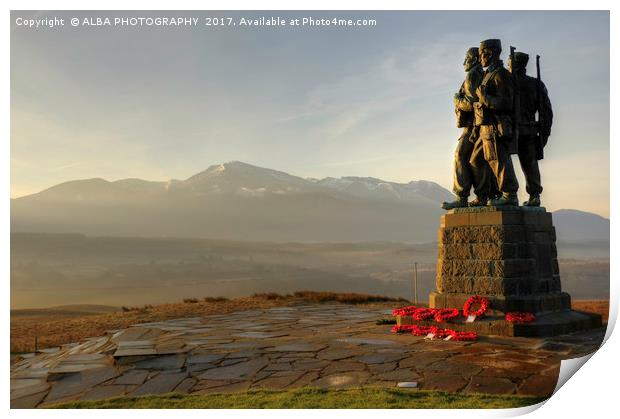 The Commando Memorial, Spean Bridge, Scotland Print by ALBA PHOTOGRAPHY