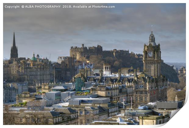 Edinburgh Castle & City Centre, Scotland Print by ALBA PHOTOGRAPHY