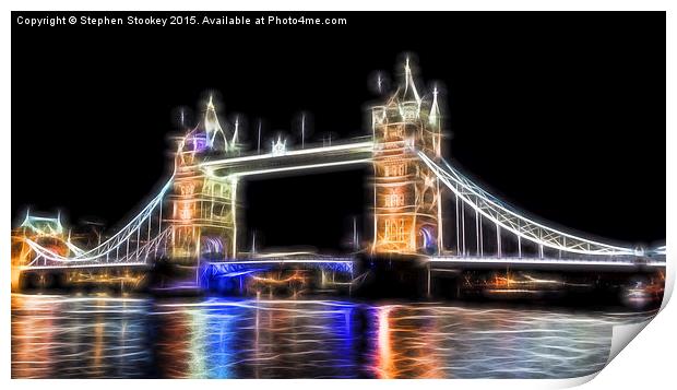  Tower Bridge Glow Print by Stephen Stookey