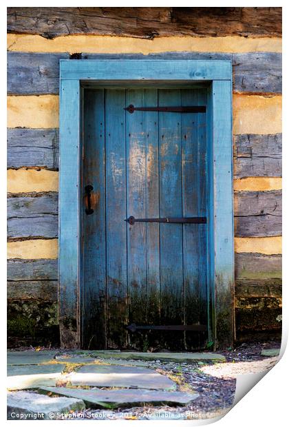 Blue Cabin Door  Print by Stephen Stookey