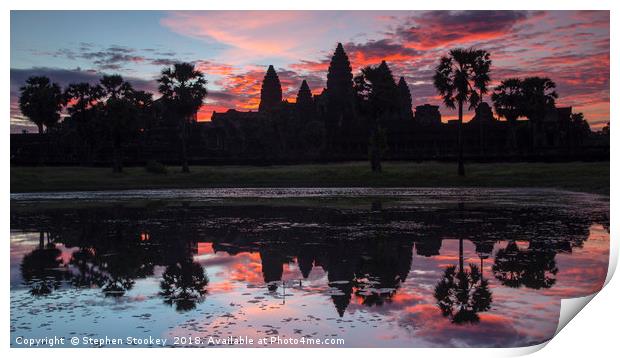 Angkor Wat Sunrise Print by Stephen Stookey