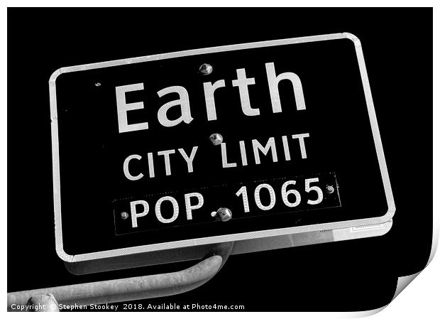 Welcome to Earth Print by Stephen Stookey