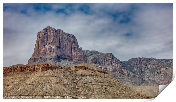 El Capitan - Guadalupe Mountains National Park Print by Stephen Stookey