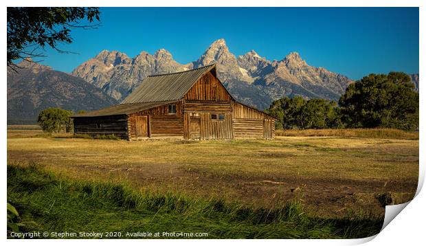 T. A. Moulton Barn and Grand Teton Print by Stephen Stookey