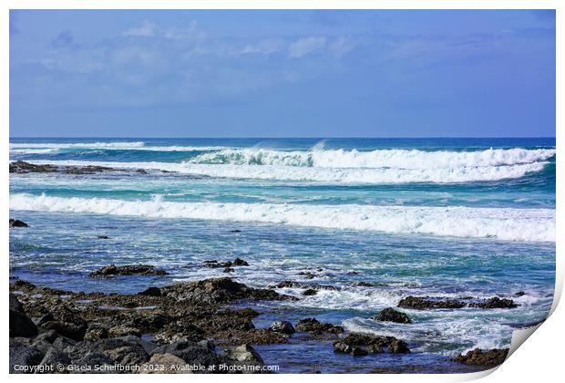 Famara Surf Print by Gisela Scheffbuch