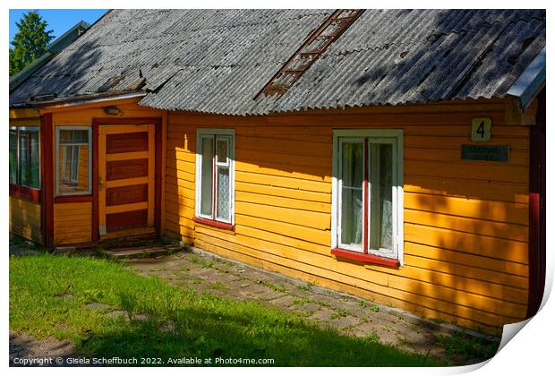 Quaint Old Wooden House in Zemaitija National Park Print by Gisela Scheffbuch
