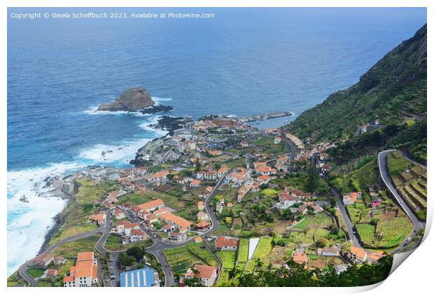 View of Porto Moniz - Madeira Print by Gisela Scheffbuch