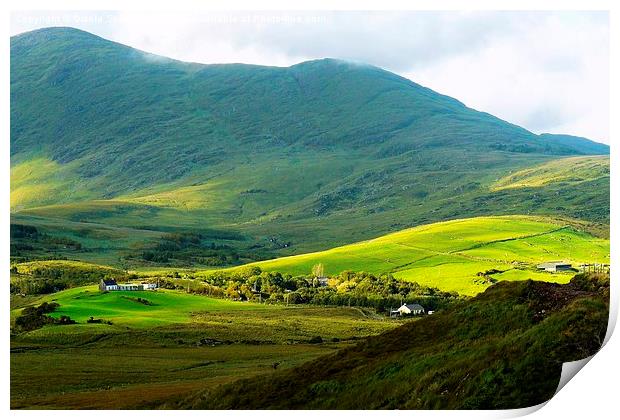  Mountains on the Ring of Kerry Print by Gisela Scheffbuch