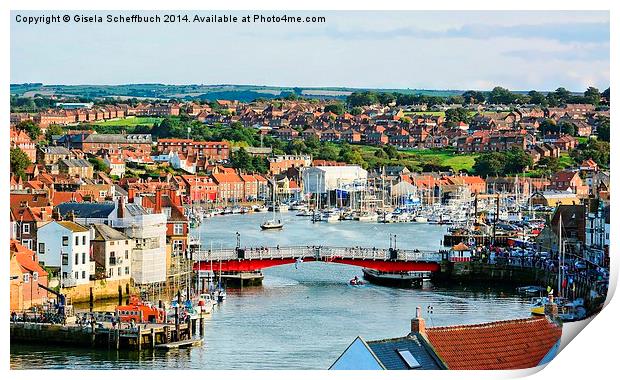  Whitby Harbour Print by Gisela Scheffbuch